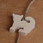 houten kraalkat, verticale boring voor mobiel en ophanging handgemaakt massief hout