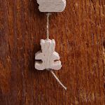 handgemaakte houten kraal teddybeer voor mobiel en ophanging, verticale boring massief beuk