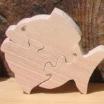 Houten puzzel vis 3 stukken Massief beukenhout, handgemaakt