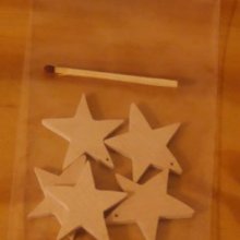 5 doorboorde sterren, kerstversiering om te versieren en op te hangen