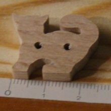 Button kat 25mm massief hout handgemaakte embellishment scrapbooking huisdieren