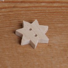 7-puntige ster knop om te versieren en op te naaien, handgemaakte houten scrapbook embellishment