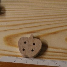 Knoop appel 22mm massief hout embellishment handgemaakt scrapbooking
