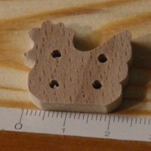 Knoop kip 25mm massief hout handgemaakt naaien scrapbooking hobby