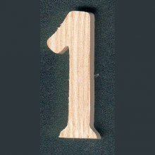 Houten nummer 1 5 cm om te versieren, te schilderen