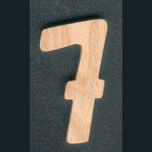 Nummer 7 in essenhout, hoogte 5 cm, om op te plakken, bewegwijzering