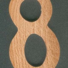 Nummer 8 ht 10cm houten bord 