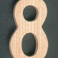 Houten nummer 8, 5 cm, te schilderen en te lijmen, 