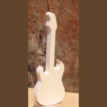 Houten elektrische gitaar ht 20cm muziekdecoratie, muzikant geschenk, handgemaakt