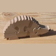 Houten puzzel 4 stukken massief beukenhout, handgemaakt