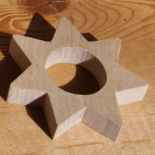 Servetring met ster, kersttafelversiering, handgemaakt massief hout