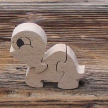 Houten puzzel schildpad 3 stuks Massief hout, handgemaakt