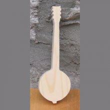 Massief houten banjo ht15cm handgemaakte muziekdecoratie, muzikant geschenk, muziek