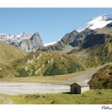 Ansichtkaart Gliere meer, Champagny en vanoise in de zomer