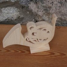 houten hoorn gemonteerd op een basis decoratie, handgemaakte bruiloft centerpiece origineel geschenk hoornspeler