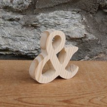 bord en, ampersand 5 cm in hout te plaatsen