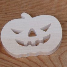 3mm Halloween pompoen beeldje om te schilderen en te lijmen, handgemaakte massief houten scrapbook embellishment