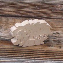 Houten puzzel 3 stukken massief beukenhout, handgemaakt, dieren 