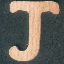 Letter J in essenhout, hoogte 5 cm