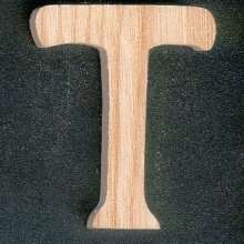 Houten letter T, hoogte 5 cm, te schilderen of te lijmen