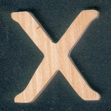 Houten letter X, hoogte 5 cm