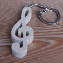 sleutelhanger, muzikantengeschenk, handgemaakt massief hout, kersenhout, origineel muzikantengeschenk