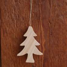 10 cm massief houten kerstboom om te beschilderen en op te hangen, handgesneden