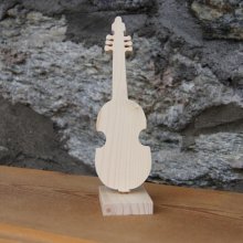 houten viola da gamba op een voetstuk, bruidsstuk, muziekthema