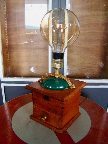 Oude koffiemolen lamp EDISON