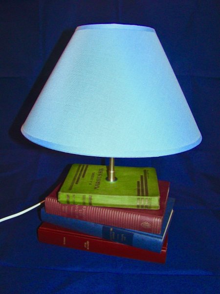 Oude boekenlamp, blauw 