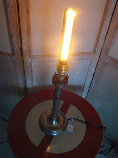 Antieke messing kaarslamp EDISON stijl