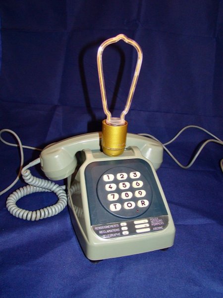 80' stijl blauwe neon telefoonlamp 