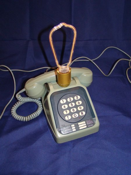 80' stijl blauwe neon telefoonlamp 