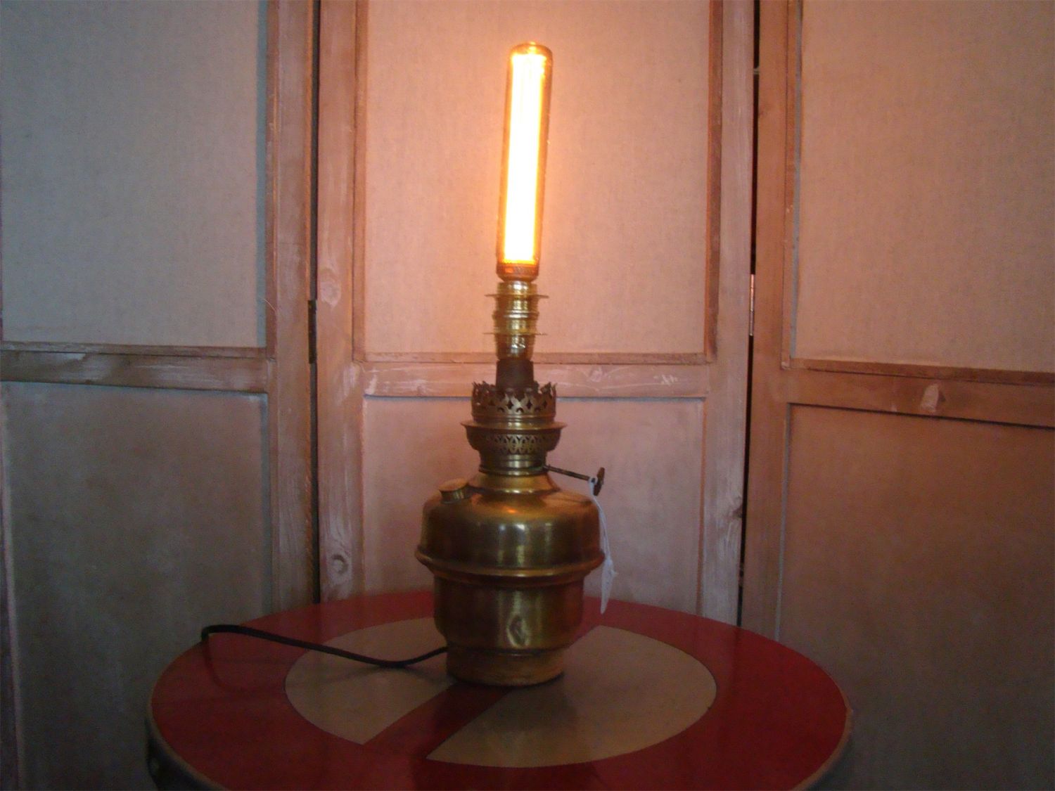 Messing petroleumlamp EDISON stijl 