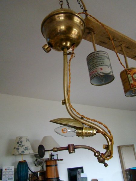 Lustre ancienne suspension &agrave; gaz 19 em