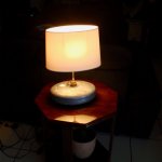 Antieke Zinken Warmwaterfleslamp 