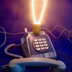80' stijl blauwe neon telefoonlamp 