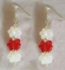Rode en witte kerst oorbellen set