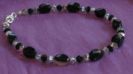 Armband Zwarte Agaten & Swarovski kristal 