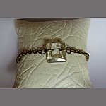 Armband bronzen ketting Vierkant Kristal