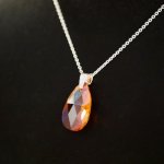 Zilveren halsketting hanger Swarovski Tear Koper