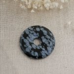 Obsidiaan steen donut Sneeuwvlok diameter 40 mm