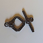 Zwarte nikkel diamant T-sluiting 20