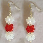 Rode en witte kerst oorbellen set