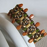 Bracelet Pip Olivine et ocre en kit