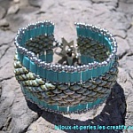 Bracelet Tila Twinika Turquoise en kit