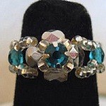 Ring in kit Lolita Strass Blauw Turkoois