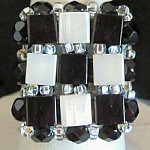Vierkante ring kit Tila Zwart & wit
