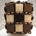 Vierkante ring kit Tila Zwart goud