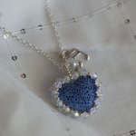 Hanger Blauwe Lavasteen Hart aan zilveren ketting